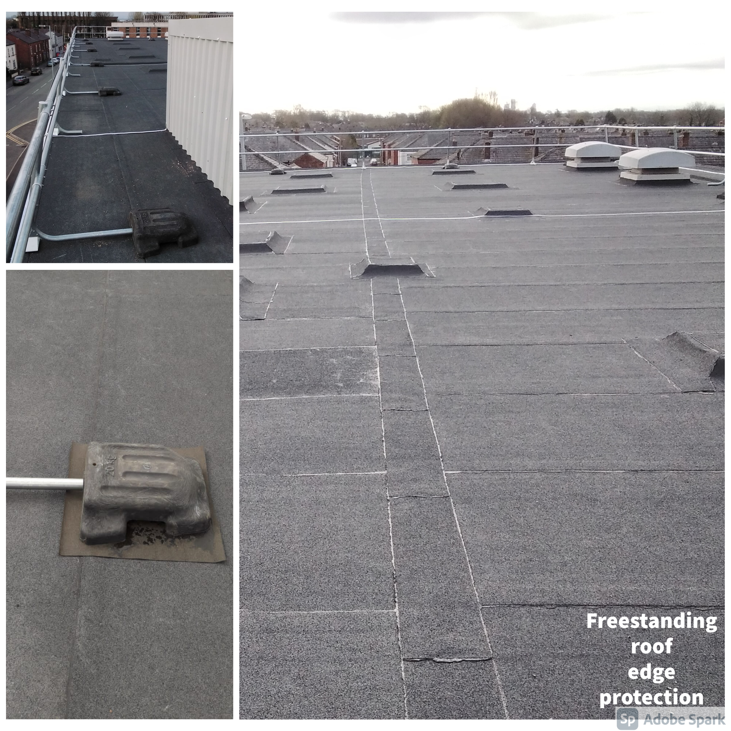 Freestanding roof edge protection